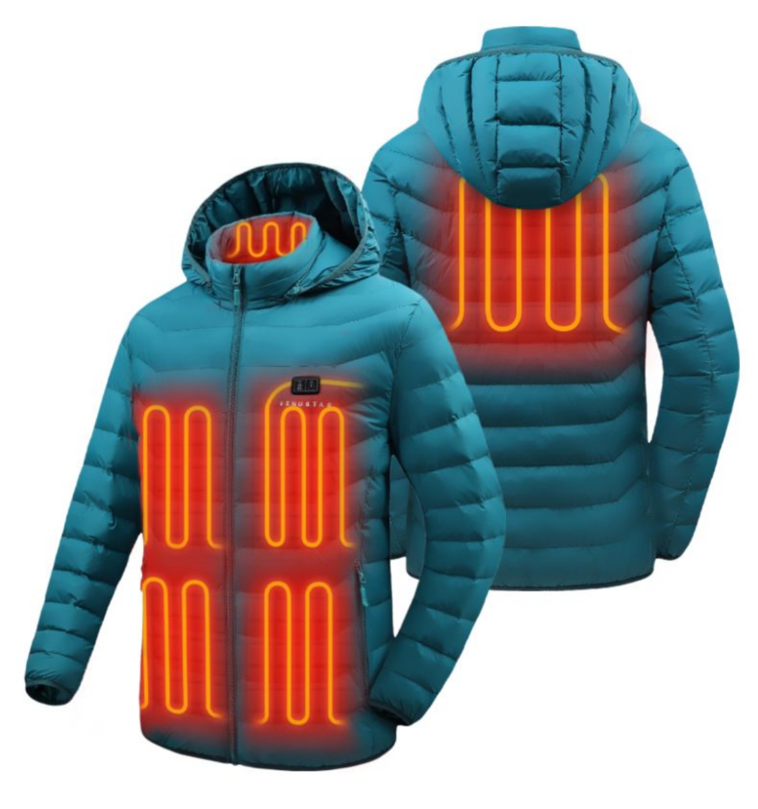 Venustas Heated Jacket with Battery Pack 7.4V, Heated Coat for Women and Men,6 Heat Zones,Detachable Hood