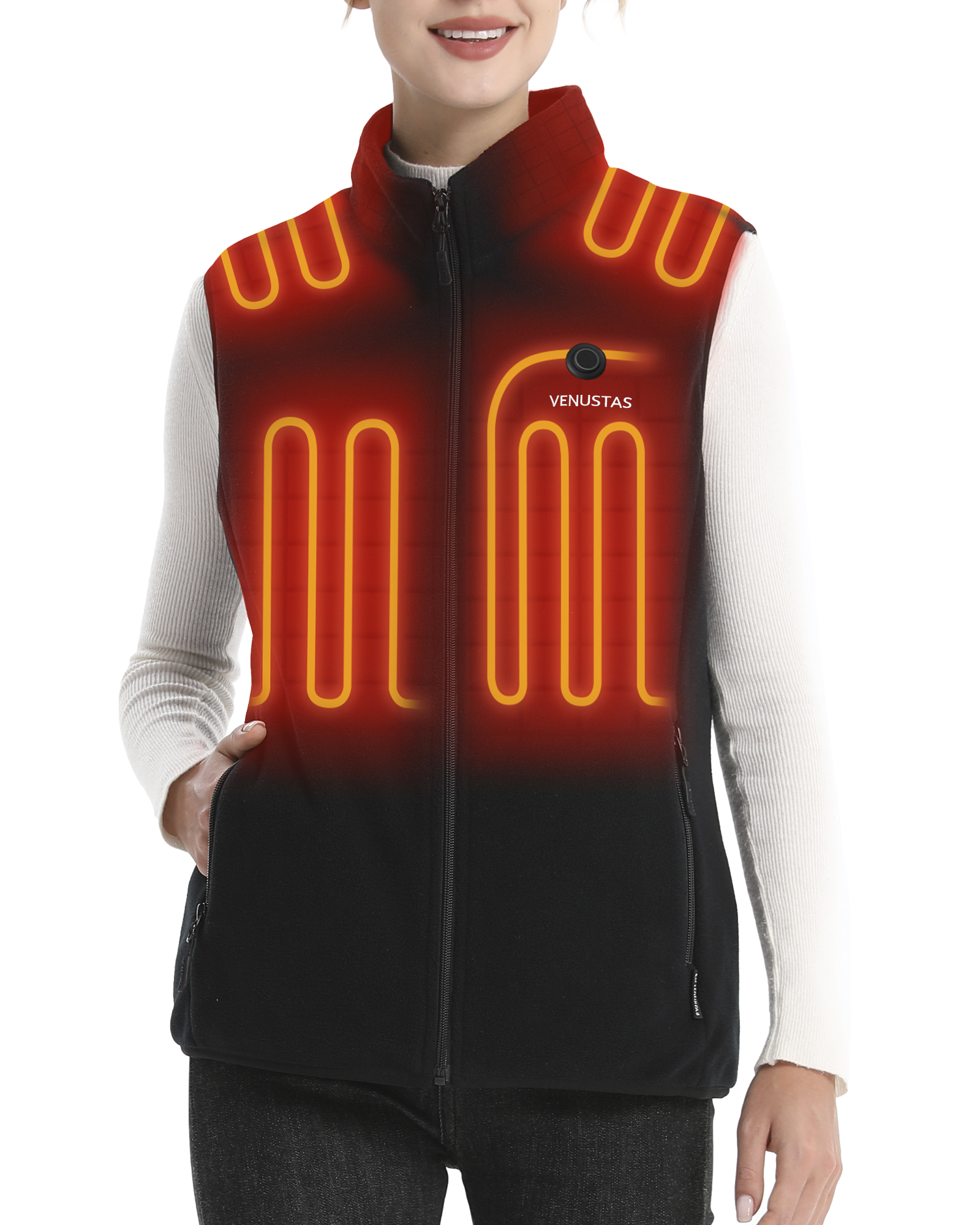 Venustas Women's Fleece Heated Vest with Battery Pack 7.4V, Lightweight Hunting Vest
