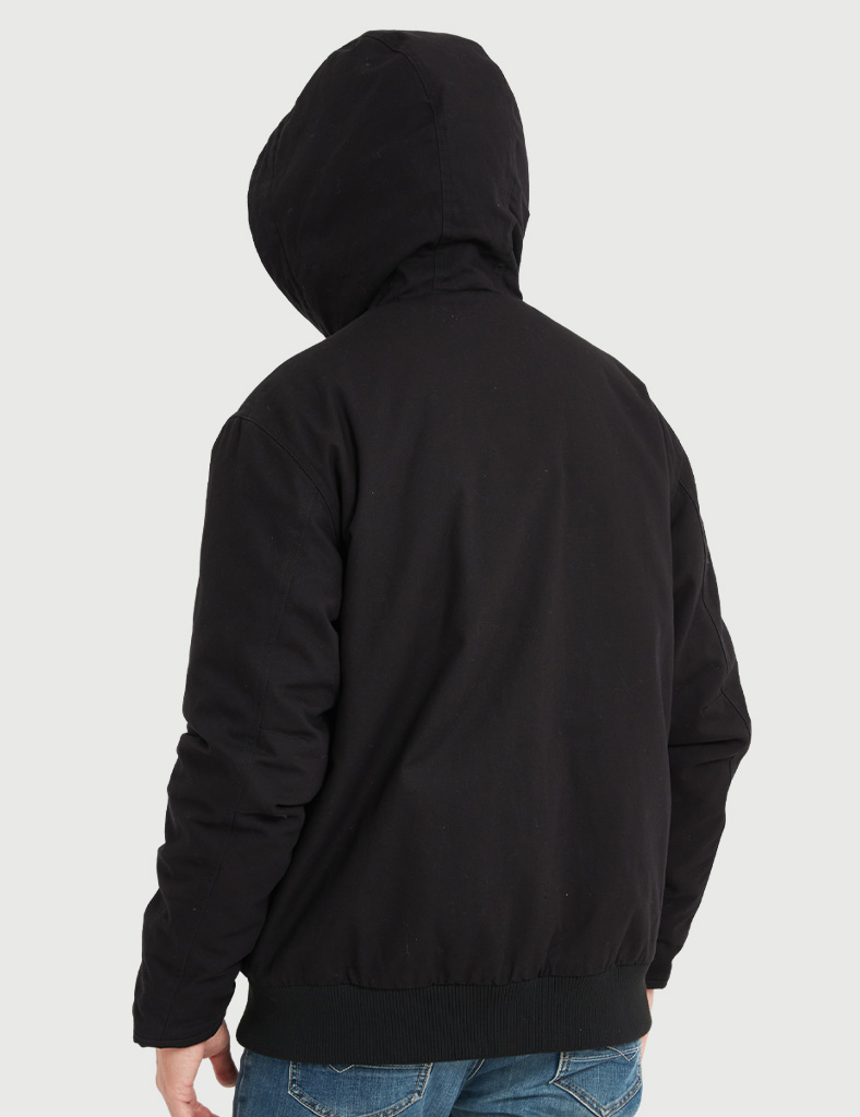 Venustas 12V Men's Dual-Control Heated Canvas Jacket with Battery, Winter Heated Work Jacket, Electirc Heated Hoodie Jacket