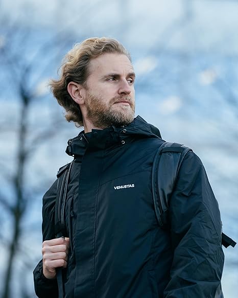 Venustas Men's 3-in-1 Heated Jacket with Battery Pack 7.4V, Ski Jacket Winter Jacket with Removable Hood Water-Resistant