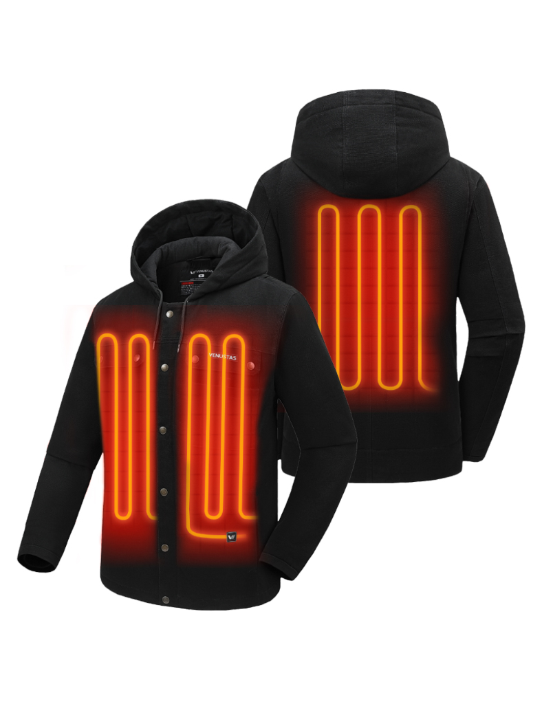 Venustas 12V Heated Utility Jacket for Men with Battery, Heated Jakcet with 50% Larger Heating Zones for Outdoor Work