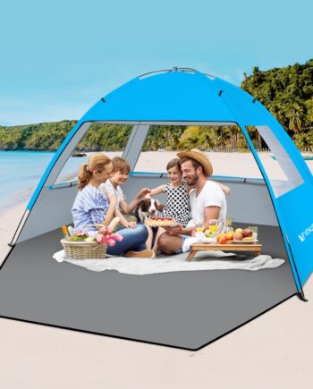 Venustas Beach Tent Sun Shade for 3/4/6/8 People, UPF 50+ UV Protection Sun Shelter, Easy Setup Portable Canopy Tent for Outdoors