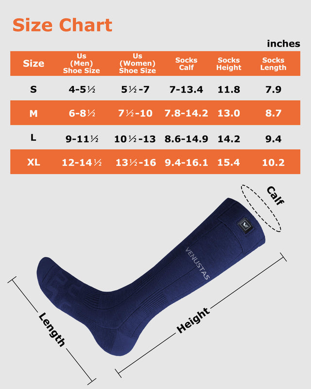 Unisex Heated Socks 7.4V (with Half-Foot Coverage), S11